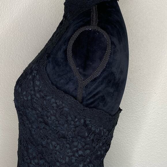 Kay Unger little black halter evening dress lace bodice size 8 - Picture 8 of 11